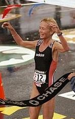 Franziska Moser beim New York Marathon 1998,  Quelle www.cnnsi.com